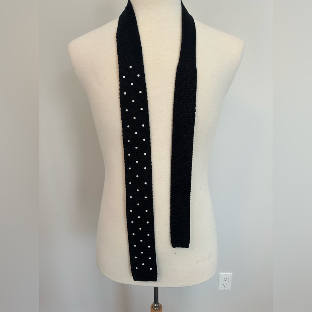 Ties Dot Com 2.5” wide Dotted Silk Knit Tie - Black